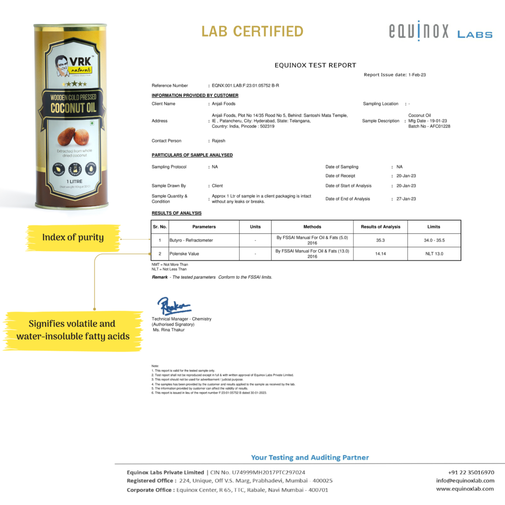 VRK Diet Coconut Oil 1Litre VRK Naturals